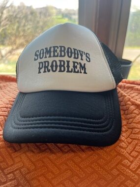 Somebody's Problem Black & White Trucker Hat